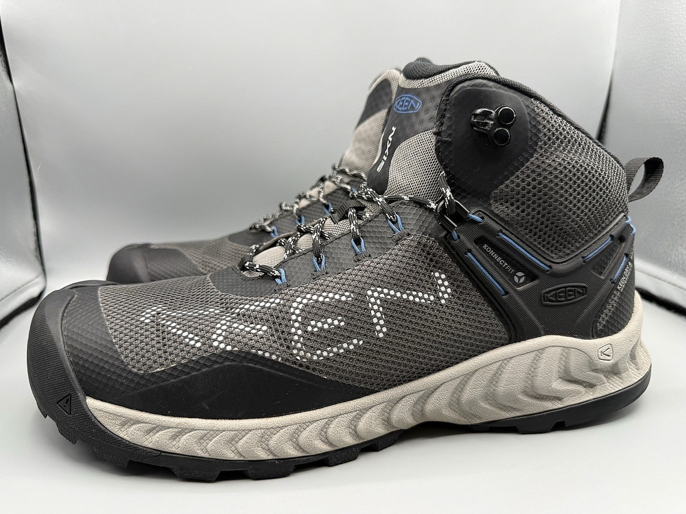 KEEN NXIS EVO Mid WP Gray Waterproof Hiking Trail Outdoor Boots Men's Size 11